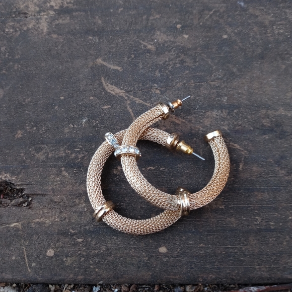 Vintage 💛 Earrings 💎 Rhinestone 🗯 - Picture 5 of 6